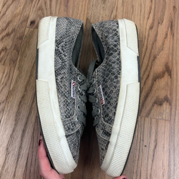 Superga Sneakers Gray Snakeskin Low Top Lace Up 38 - Picture 4 of 7